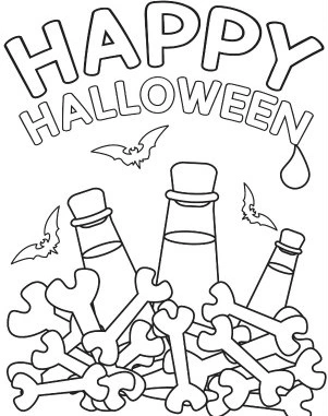 Happy Halloween potions coloring book